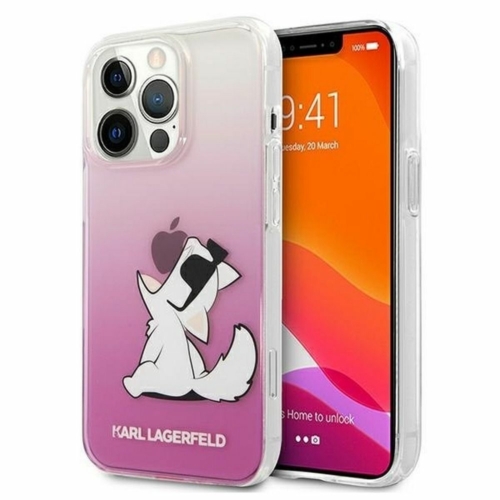 KARL LAGERFELD faceplate telefontok iPhone 13 PRO MAX CHOUPETTE EAT GRADIENT PINK KLHCP13XCFNRCPI