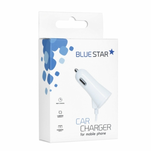 Blue Star autós töltő iPhone 5/6/6s/7/8/X + adatkábel + USB csatlakozó 3A