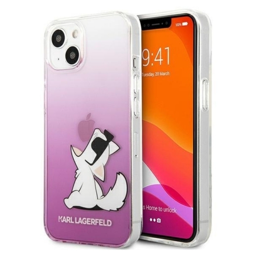 Original faceplate case KARL LAGERFELD for iPhone 13 CHOUPETTE EAT GRADIENT PINK KLHCP13MCFNRCPI