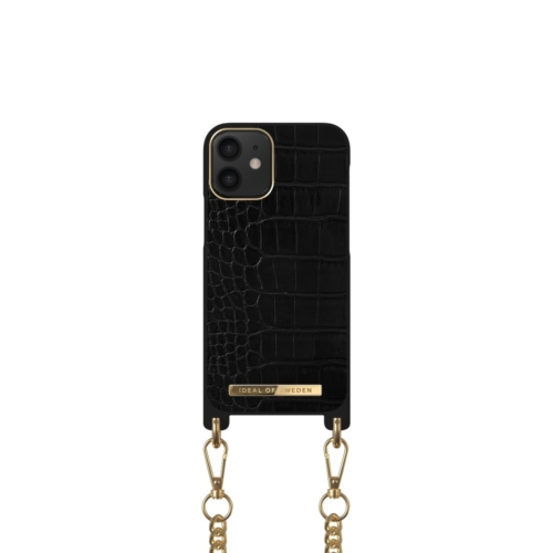 iDeal of Sweden Necklace telefontok iPhone 12 MINI Jet Black Croco